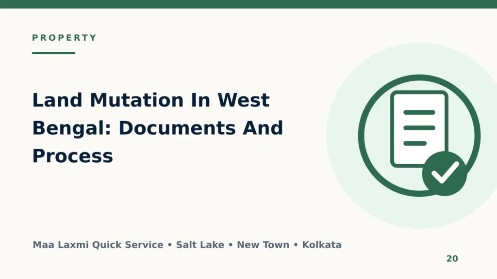 Land Mutation In West Bengal: Documents And Process