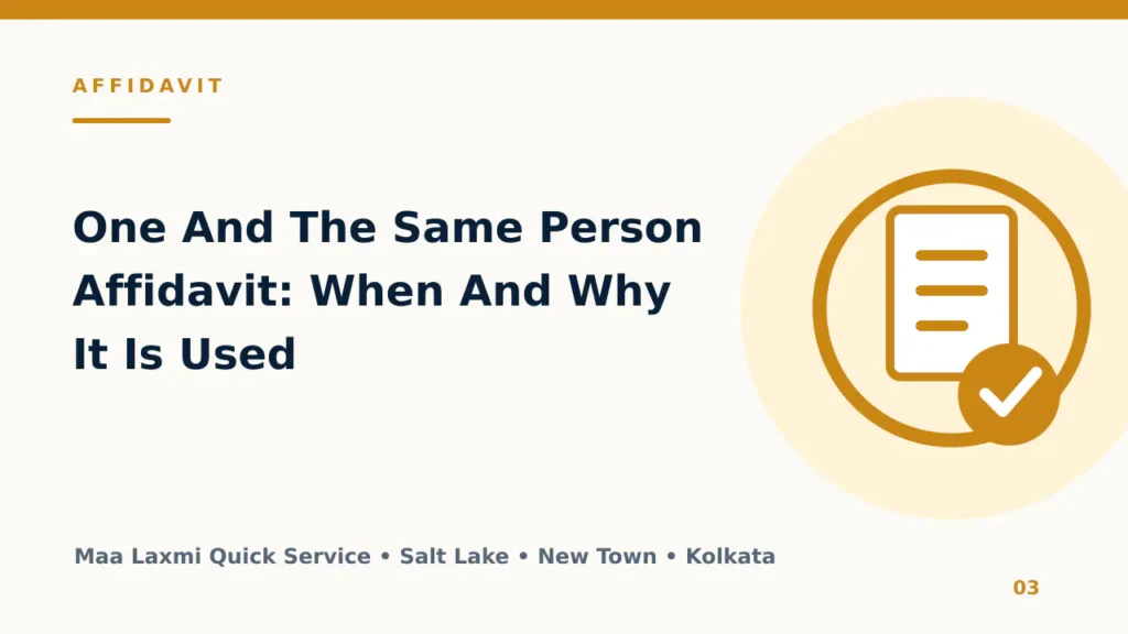 One And The Same Person Affidavit: When And Why It Is Used